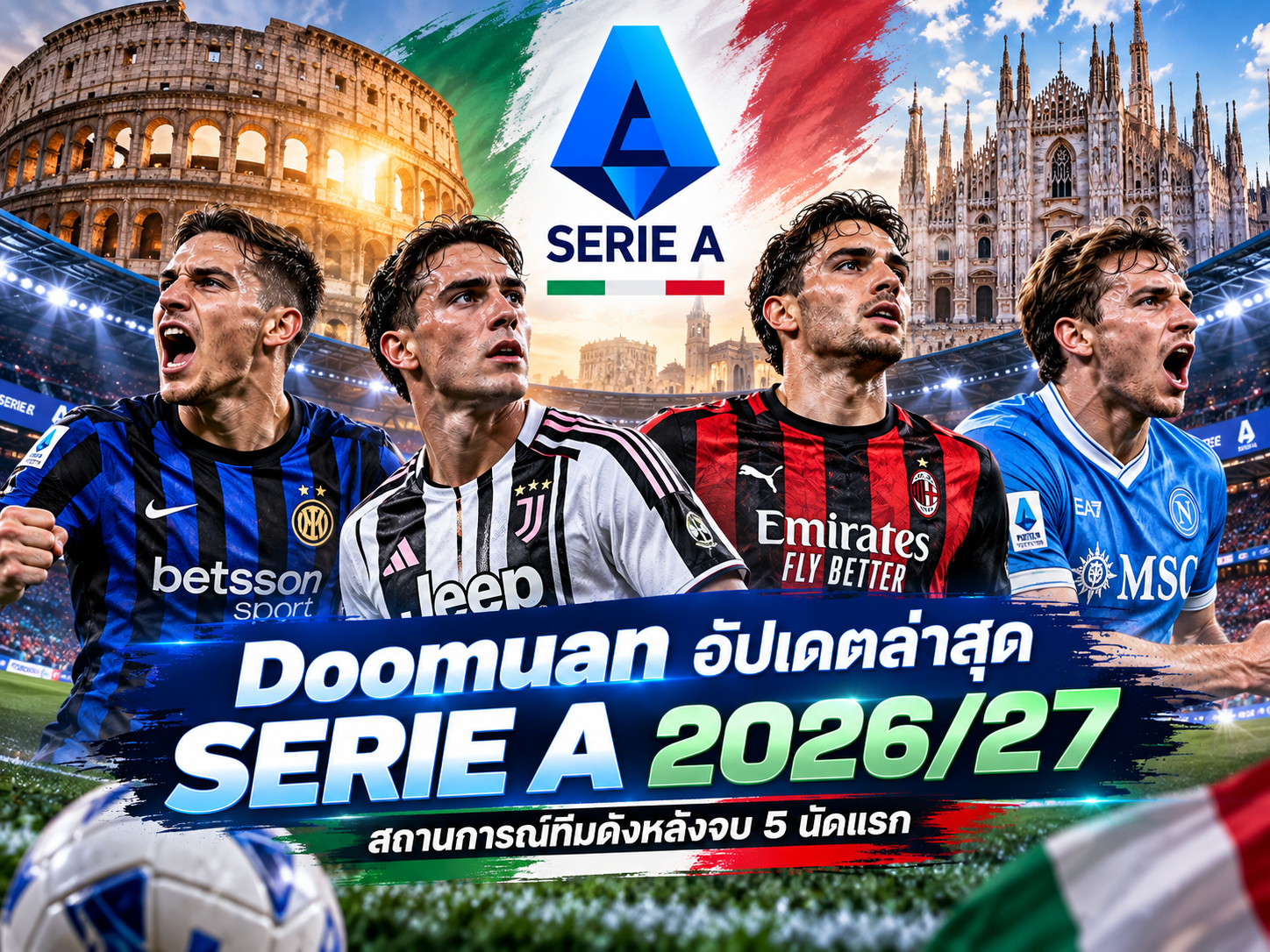 Doomuan Serie A 2026/27 อัปเดตสถานการณ์ล่าสุดหลังจบ 5 นัดแรก